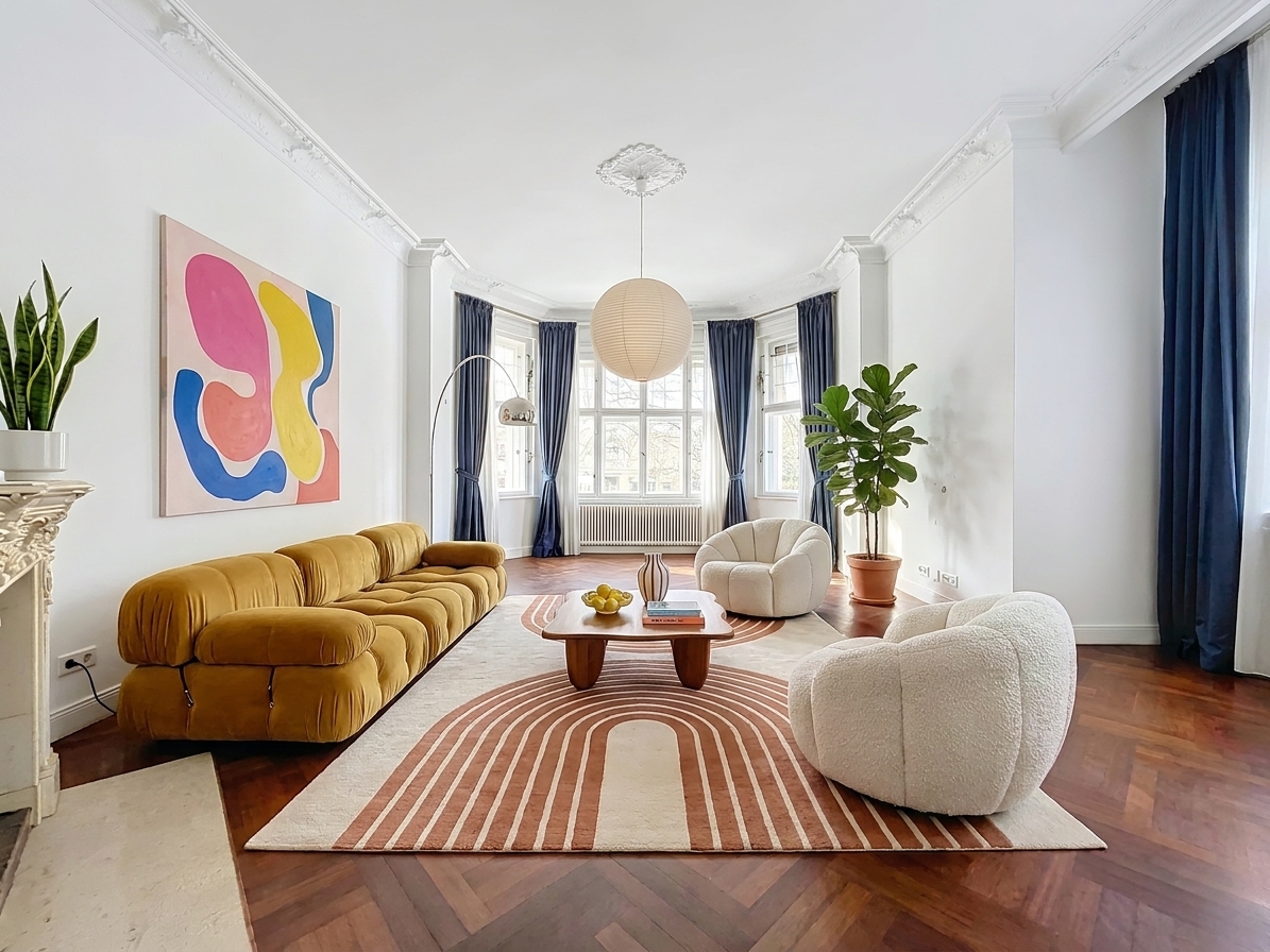AI-furnished room after staging